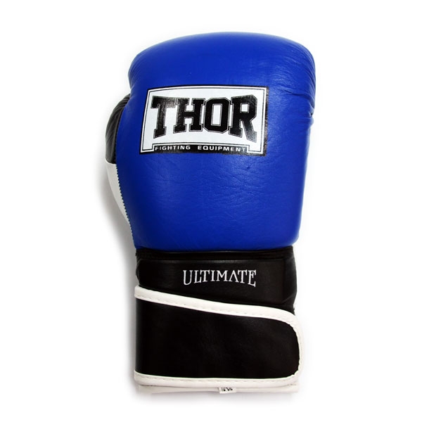 Боксерские перчатки 10 ун  синие THOR ULTIMATE(PU)B/BL/WH