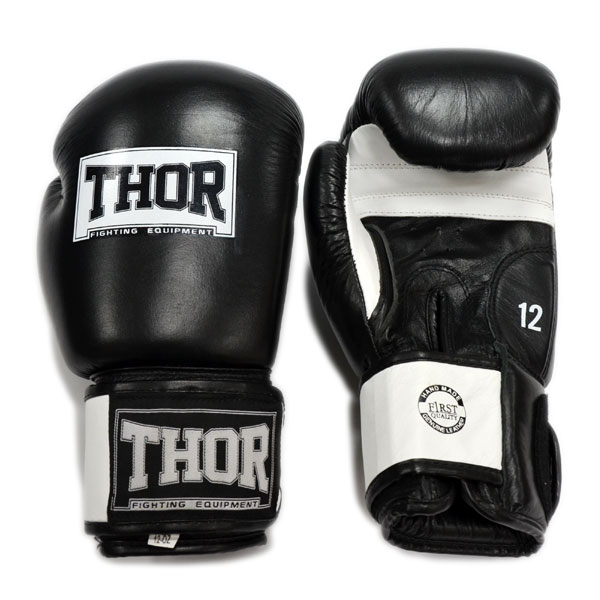 Боксерские перчатки 14ун THOR SPARRING (PU) BLK/WH .