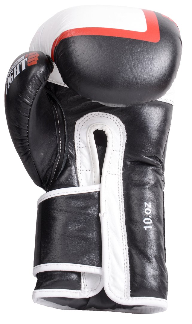 Боксерские перчатки Bigfight винил  10ун, 12ун Черно-белые (Код: BGL-01)