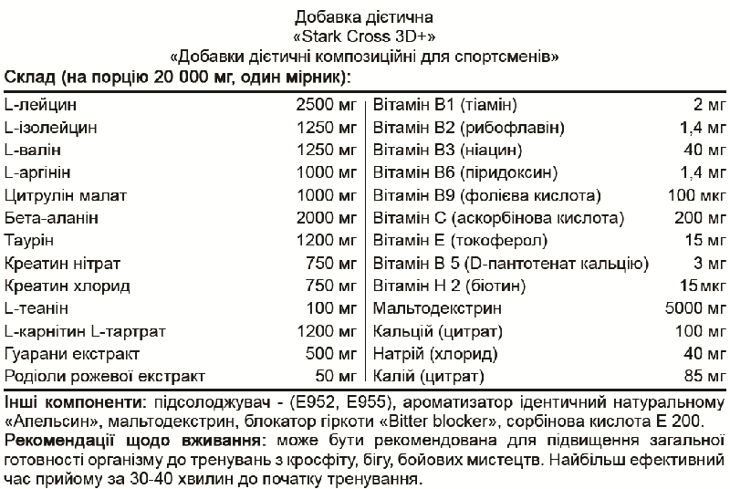 Stark Cross 3D+ 400 грамм Stark Pharm (для кроссфит, бега, без стимуляторов)