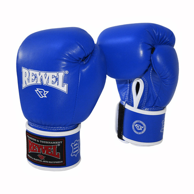 Боксерские перчатки с широкой застежкой кожа (Reyvel)