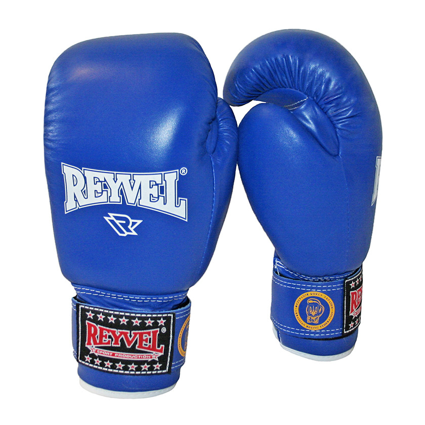 Перчатки для бокса   Reyvel 12oz кожа синие