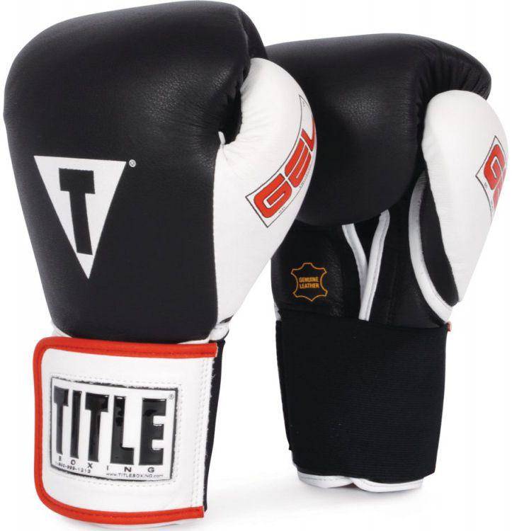 Боксерские перчатки 12ун Title Gel World Elastic Training Gloves (черные)