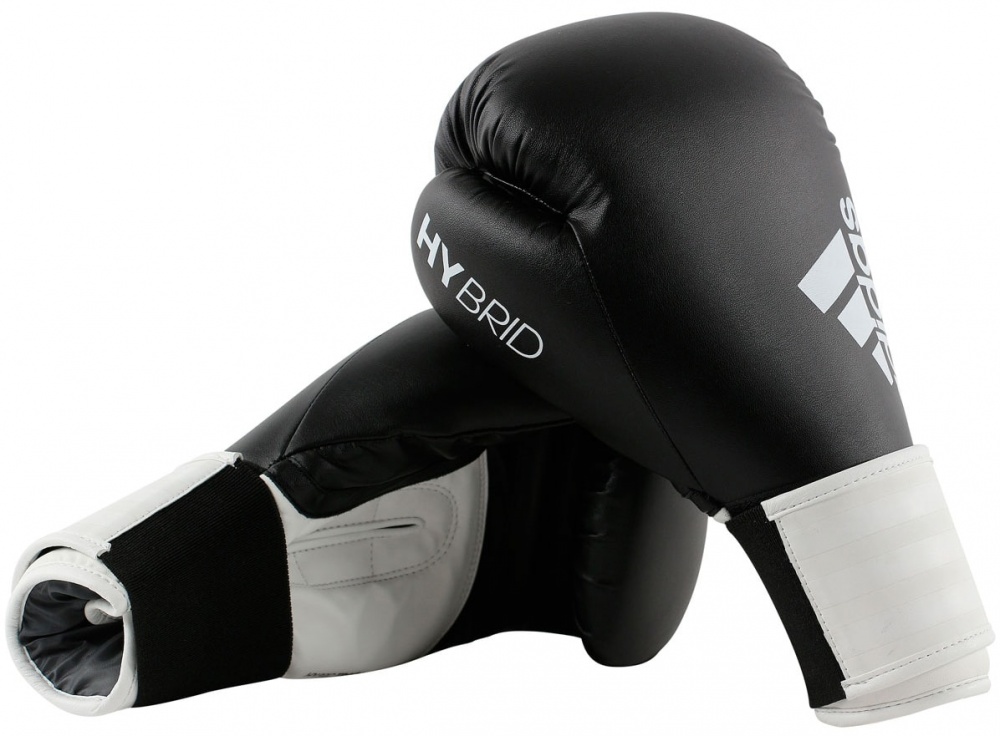 Перчатки для бокса Adidas Hybrid 100 ( черно-белые)