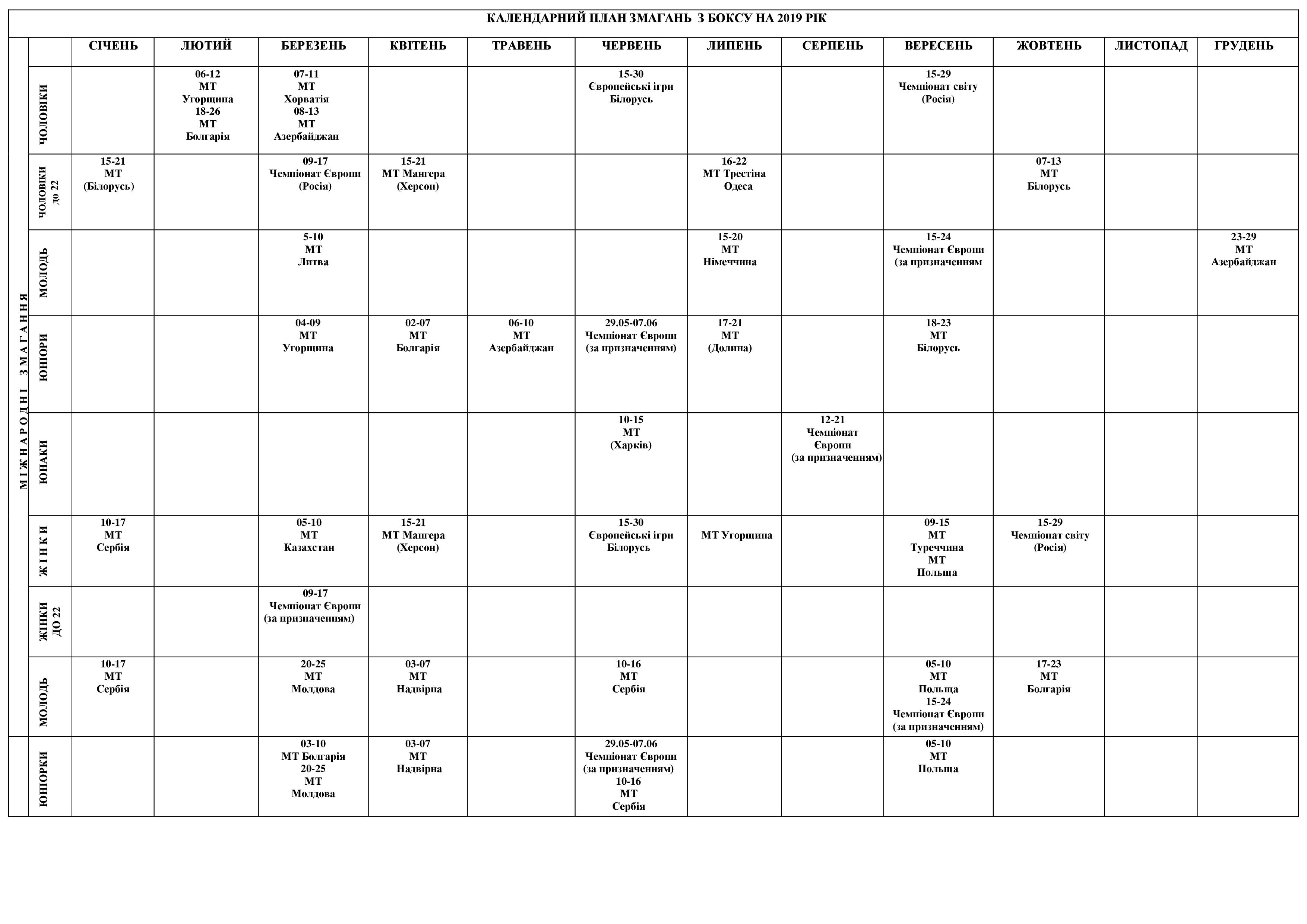 Календарь 2019